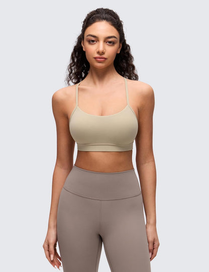 Butterluxe Y Back Sports Bras | Light Support, Removable Pads, Yoga, Extremely Soft, Scoop Neck, Spaghetti Strap, for Women