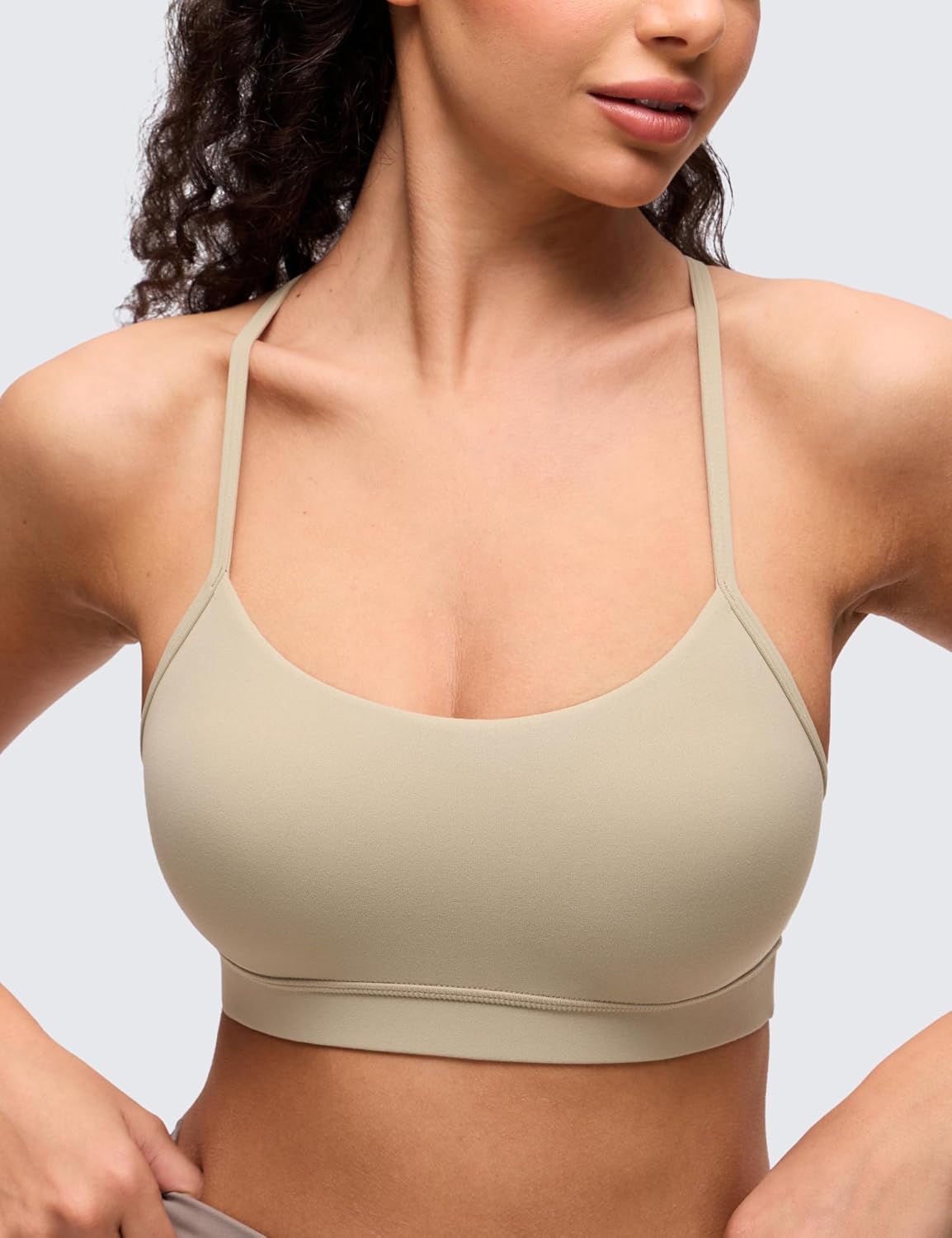 Butterluxe Y Back Sports Bras | Light Support, Removable Pads, Yoga, Extremely Soft, Scoop Neck, Spaghetti Strap, for Women