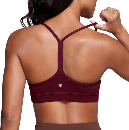 Butterluxe Y Back Sports Bras | Light Support, Removable Pads, Yoga, Extremely Soft, Scoop Neck, Spaghetti Strap, for Women