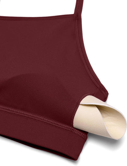 Butterluxe Y Back Sports Bras | Light Support, Removable Pads, Yoga, Extremely Soft, Scoop Neck, Spaghetti Strap, for Women