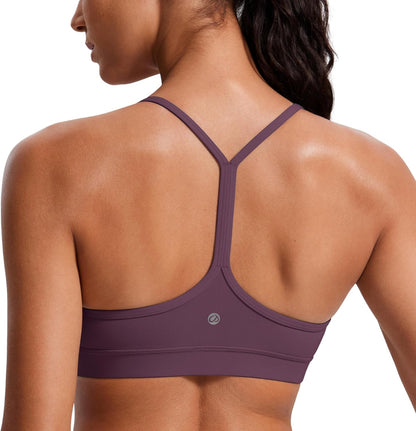 Butterluxe Y Back Sports Bras | Light Support, Removable Pads, Yoga, Extremely Soft, Scoop Neck, Spaghetti Strap, for Women