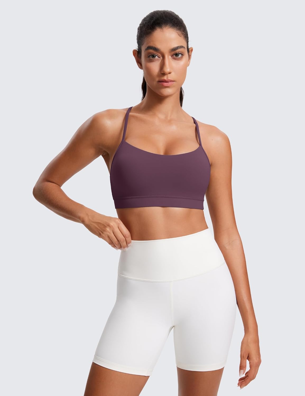 Butterluxe Y Back Sports Bras | Light Support, Removable Pads, Yoga, Extremely Soft, Scoop Neck, Spaghetti Strap, for Women