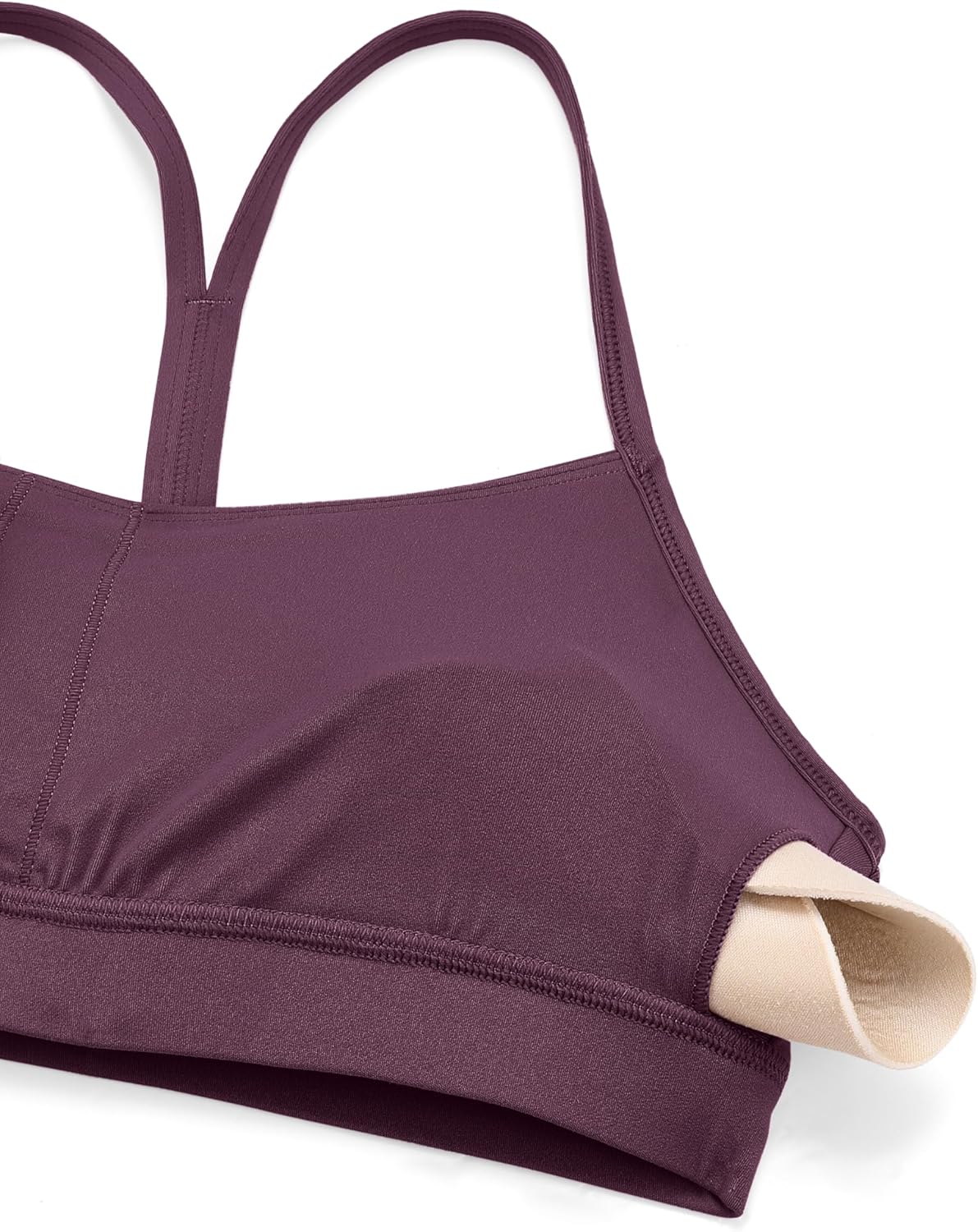 Butterluxe Y Back Sports Bras | Light Support, Removable Pads, Yoga, Extremely Soft, Scoop Neck, Spaghetti Strap, for Women