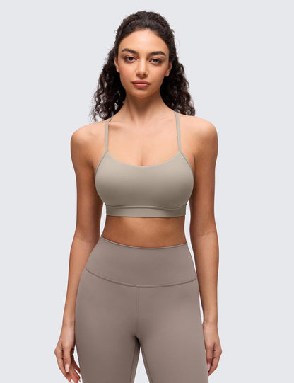 Butterluxe Y Back Sports Bras | Light Support, Removable Pads, Yoga, Extremely Soft, Scoop Neck, Spaghetti Strap, for Women