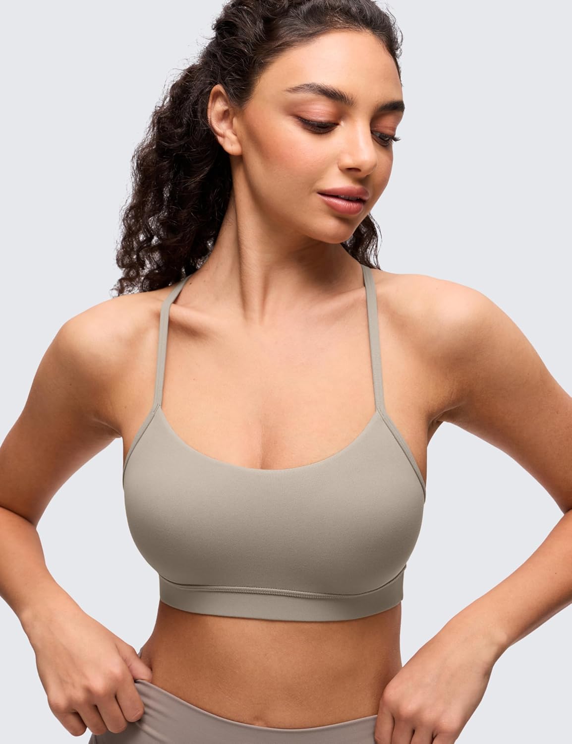 Butterluxe Y Back Sports Bras | Light Support, Removable Pads, Yoga, Extremely Soft, Scoop Neck, Spaghetti Strap, for Women