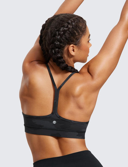 Butterluxe Y Back Sports Bras | Light Support, Removable Pads, Yoga, Extremely Soft, Scoop Neck, Spaghetti Strap, for Women