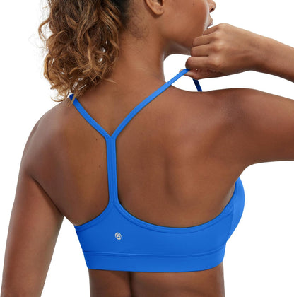 Butterluxe Y Back Sports Bras | Light Support, Removable Pads, Yoga, Extremely Soft, Scoop Neck, Spaghetti Strap, for Women