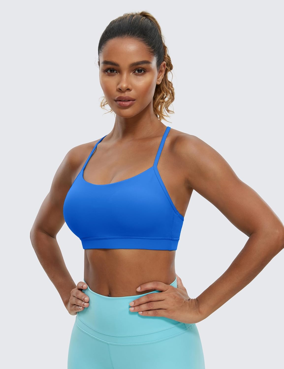 Butterluxe Y Back Sports Bras | Light Support, Removable Pads, Yoga, Extremely Soft, Scoop Neck, Spaghetti Strap, for Women