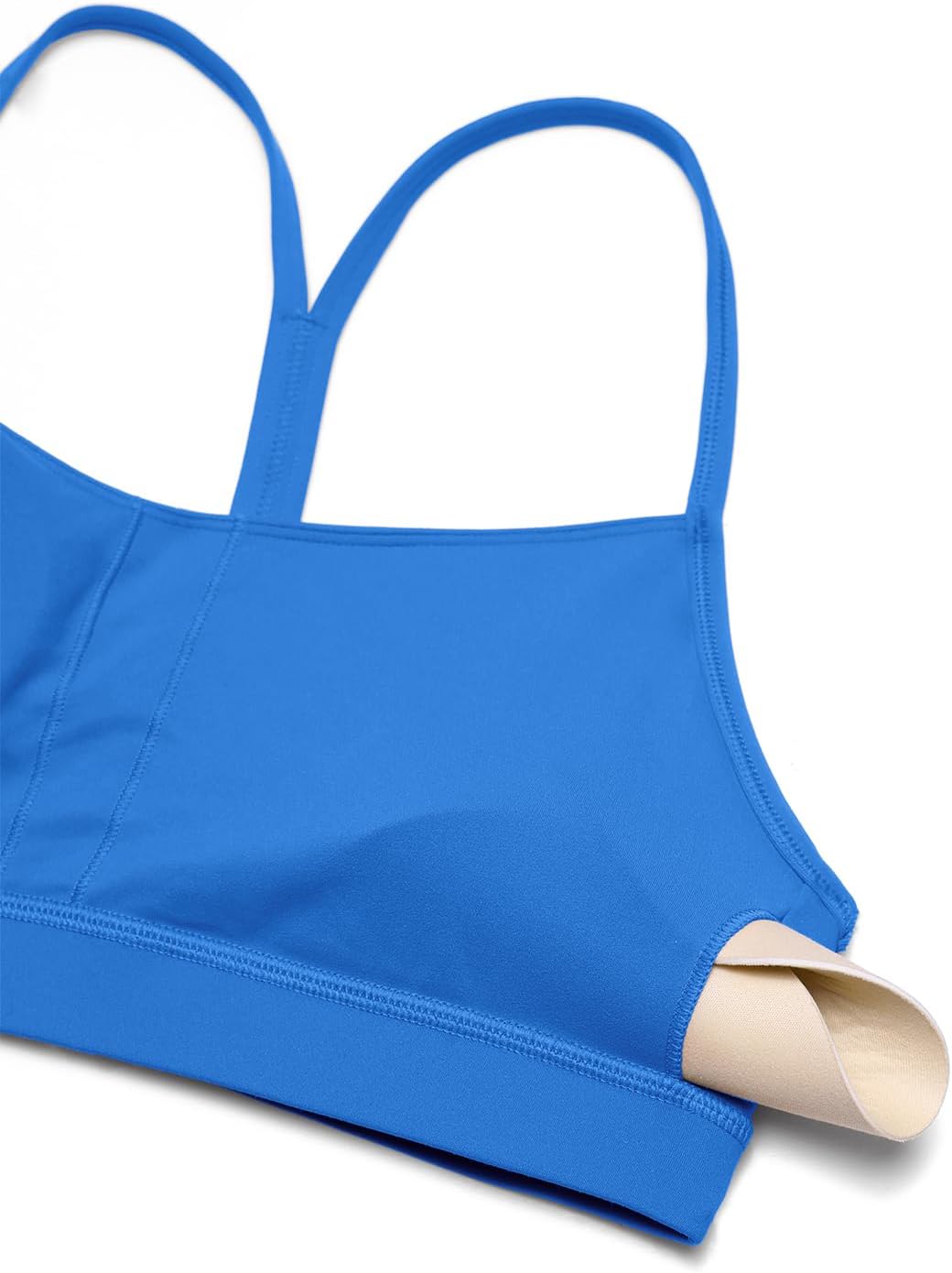 Butterluxe Y Back Sports Bras | Light Support, Removable Pads, Yoga, Extremely Soft, Scoop Neck, Spaghetti Strap, for Women