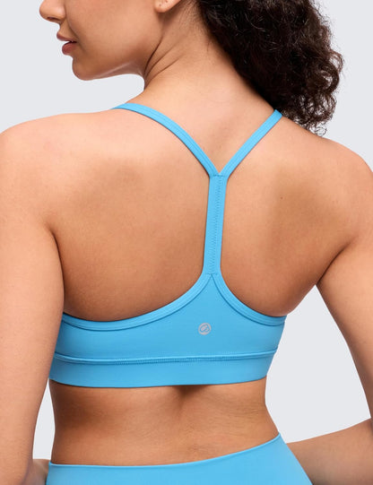 Butterluxe Y Back Sports Bras | Light Support, Removable Pads, Yoga, Extremely Soft, Scoop Neck, Spaghetti Strap, for Women
