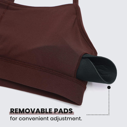 Butterluxe Y Back Sports Bras | Light Support, Removable Pads, Yoga, Extremely Soft, Scoop Neck, Spaghetti Strap, for Women