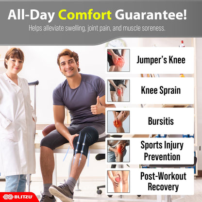 Knee Brace for Meniscus Tear 2 Pack, Knee Compression Sleeve for Men and Women, Knee Support for Arthritis, Swelling, Inflammation, ACL, Pain Relief, Running, Workout, Sports and Recovery Black L