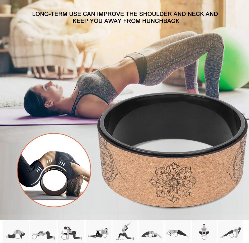 High Density PU Rubber Yoga Wheel for Stretching and Flexibility to Help Back Aches and Tension, Tear, Flexible Roller Designed, Extend Premium Back Roller