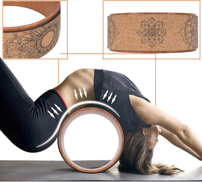 High Density PU Rubber Yoga Wheel for Stretching and Flexibility to Help Back Aches and Tension, Tear, Flexible Roller Designed, Extend Premium Back Roller