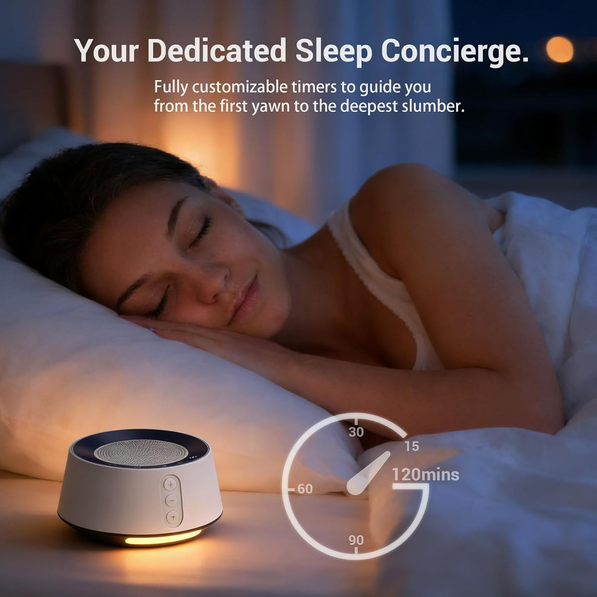 White Noise Sound Machine with 20 Soothing Sounds, 10 Colors Night Light Sleep Machines Home Office Travel, 5 Timers and Memory Feature Sound Machine for Nursery Baby Kids Adults (White)