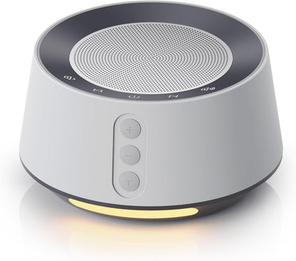 White Noise Sound Machine with 20 Soothing Sounds, 10 Colors Night Light Sleep Machines Home Office Travel, 5 Timers and Memory Feature Sound Machine for Nursery Baby Kids Adults (White)