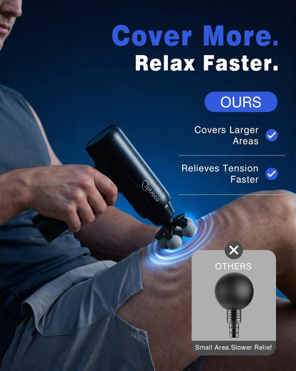 Massage Gun Deep Tissue, Muscle Massage Gun with 9 Attachment Heads 20 Speeds & Silent Brushless Motor for Pain Relief, Handheld Percussion Back Massager Gun, Ideal Gift for Mom/Dad(Black)
