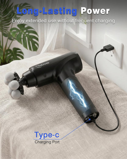 Massage Gun Deep Tissue, Muscle Massage Gun with 9 Attachment Heads 20 Speeds & Silent Brushless Motor for Pain Relief, Handheld Percussion Back Massager Gun, Ideal Gift for Mom/Dad(Black)