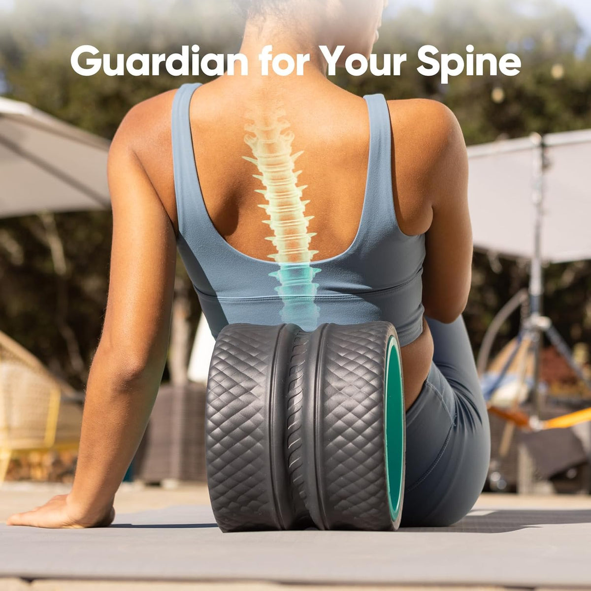 Back Roller - Deep Tissue Massage Wheel, Yoga Wheel & Back Stretcher for Pain Relief