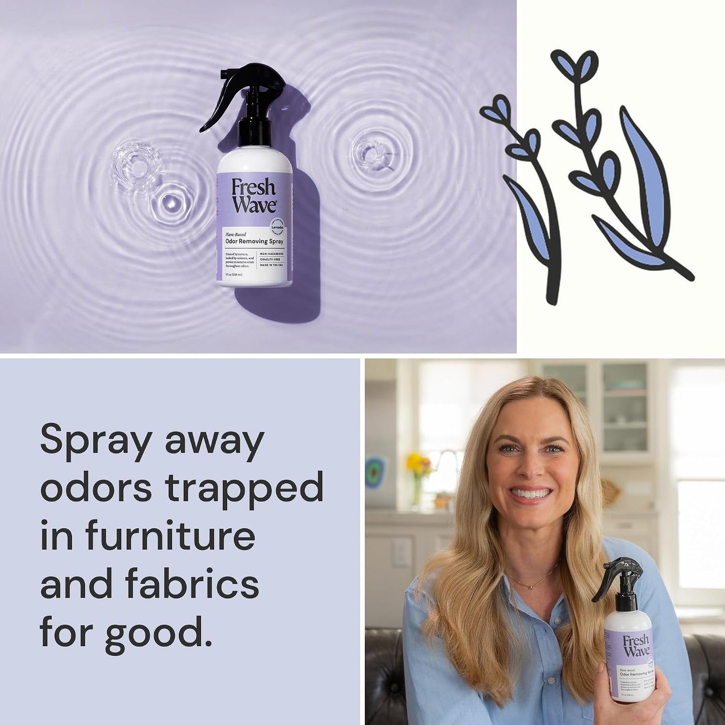 Lavender Room and Fabric Air Freshener Spray, 2-Pk, 8 oz