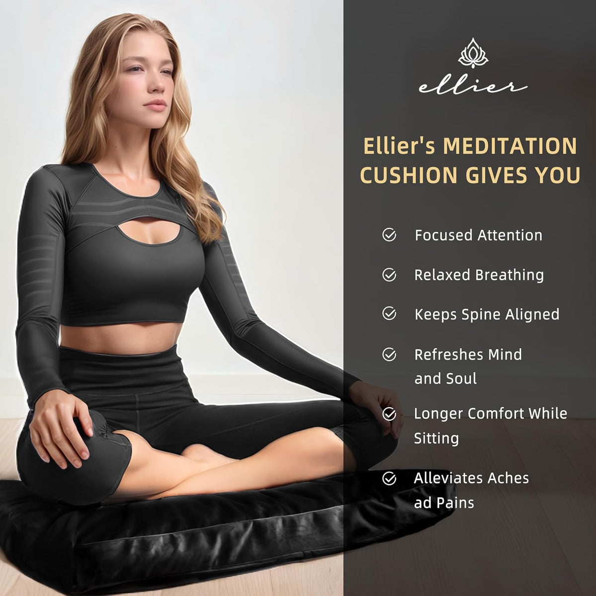 Zafu & Zabuton Meditation Cushion Set - Buckwheat Hull & Memory Foam Pillows, Ergonomic Support for Yoga, Mindfulness - Organic Velvet Cover, Large Size, Purple