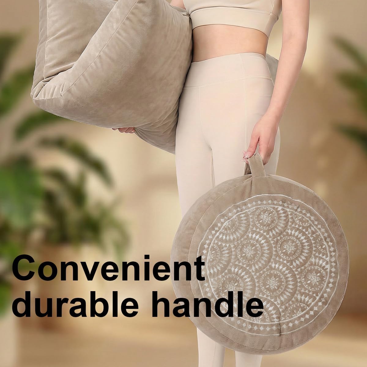Zafu & Zabuton Meditation Cushion Set - Buckwheat Hull & Memory Foam Pillows, Ergonomic Support for Yoga, Mindfulness - Organic Velvet Cover, Large Size, Purple