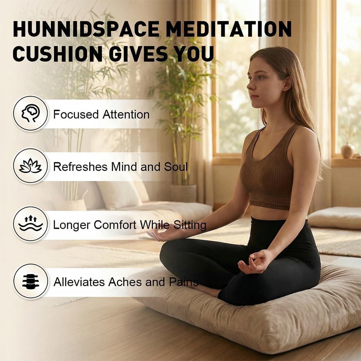 Zafu & Zabuton Meditation Cushion Set - Buckwheat Hull & Memory Foam Pillows, Ergonomic Support for Yoga, Mindfulness - Organic Velvet Cover, Large Size, Purple