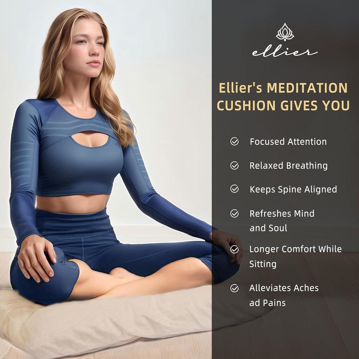 Zafu & Zabuton Meditation Cushion Set - Buckwheat Hull & Memory Foam Pillows, Ergonomic Support for Yoga, Mindfulness - Organic Velvet Cover, Large Size, Purple