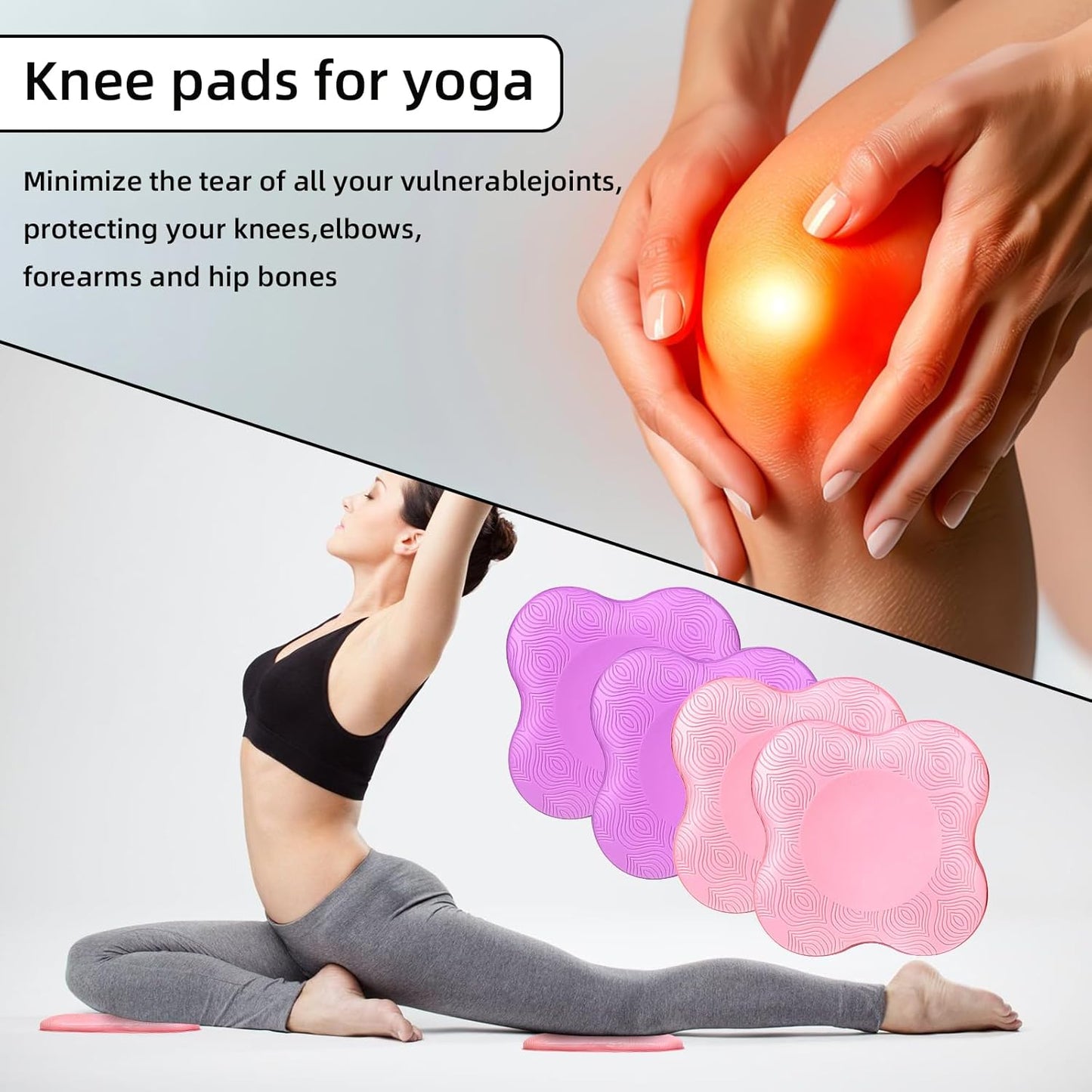 2 packs Yoga Knee Pad Mats Extra Thick for Knees Elbows Wrist Hands Head Foam Pilates Kneeling pad Yoga Knee Cushion Thick Exercise Pads for Knees Elbows Wrist Hands Head Foam Pilates Kneeling pad，Support Foam Pads for Women and Men